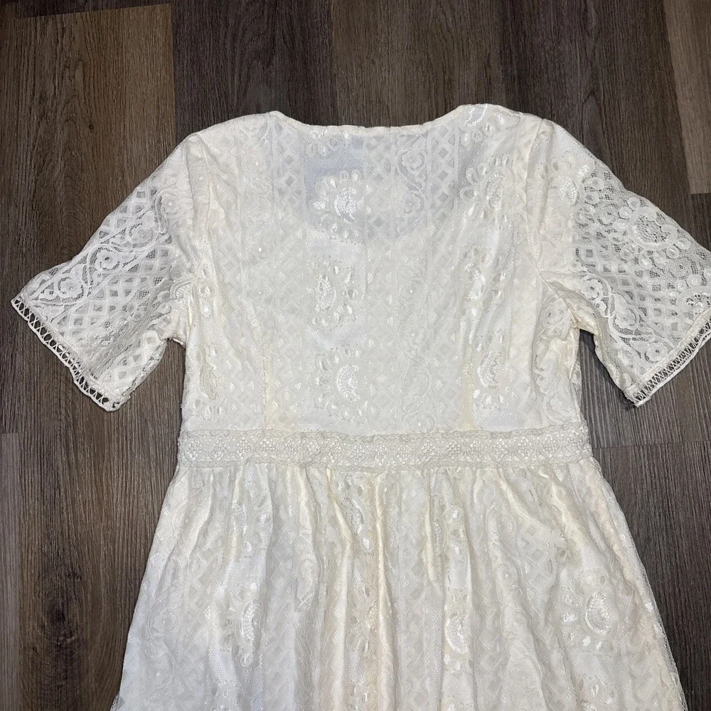 NEW Baltic Born Kody Lace Midi Dress Large Ivory Cream Vintage Bridal Wedding‎